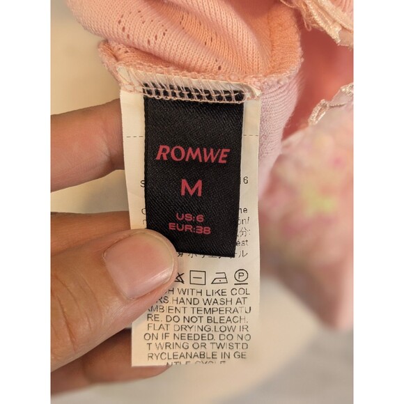 ROMWE Pink Lace Trim Tank Top - Picture 6 of 7